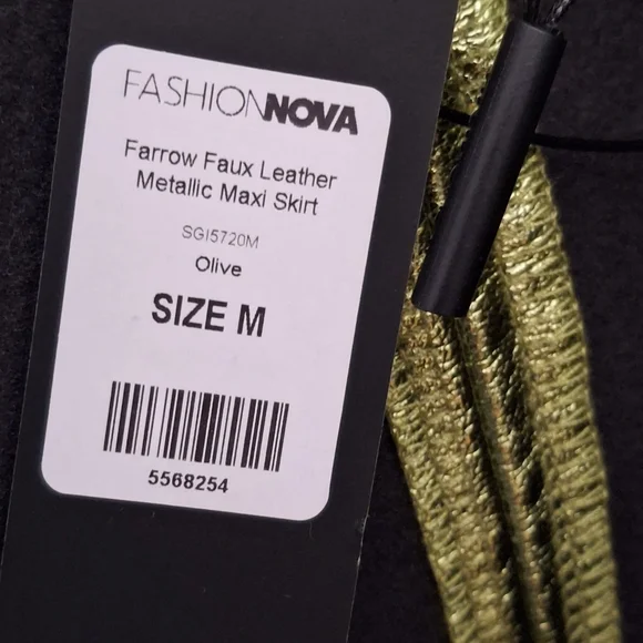 Fashion Nova- Farrow Faux Leather Metallic Maxi Skirt- W Sz Medium - Picture 7 of 8